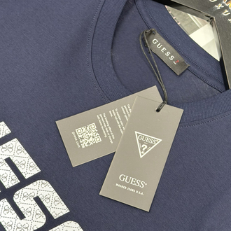 Guess Premium Yeni Sezon Mağaza Modeli Tişört %100 Cotton Lacivert