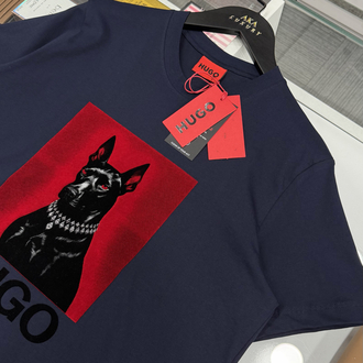 Hugo Premium Yeni Sezon Mağaza Modeli Tişört %100 Cotton Lacivert