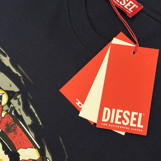 Diesel Premium Yeni Sezon Mağaza Modeli Tişört %100 Cotton Lacivert
