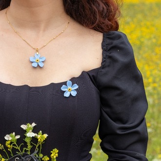 Unutmabeni Çiçeği BROŞ (Myosotis scorpioides)