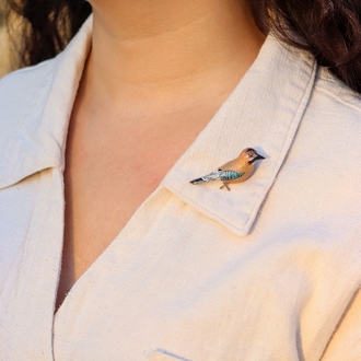 Alakarga Kuşu BROŞ (Garrulus glandarius) (lütfen opsiyon kısmından ölçü seçiniz)