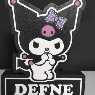 3D Kuromi İsim Yazılabilir Masa Aksesuar (Led Takılabilir - Ledsiz )