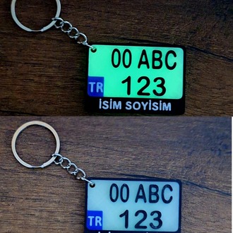 3D Fosforlu Plakalı Anahtarlık
