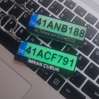 3D Fosforlu Plakalı Anahtarlık