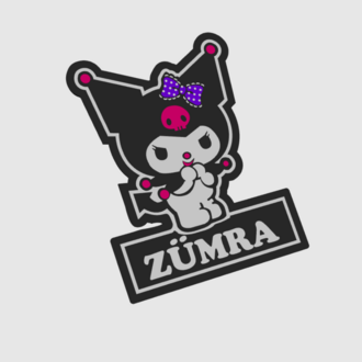 3D Kuromi İsim Yazılabilir Masa Aksesuar (Led Takılabilir - Ledsiz )