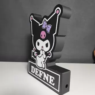 3D Kuromi İsim Yazılabilir Masa Aksesuar (Led Takılabilir - Ledsiz )