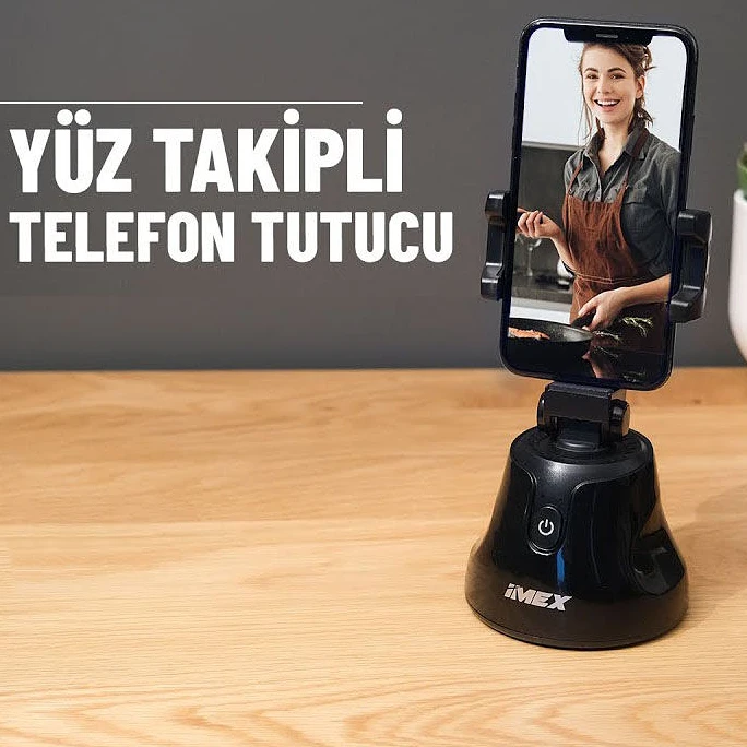 Yüz takipli imex sensörlü telefon tutacağı