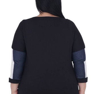 Büyük Beden Çiçek Nakışlı Love Nakışlı Kışlık Oversize Bluz