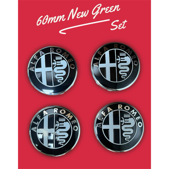 Alfa Romeo 60mm Black White Jant Göbeği Seti
