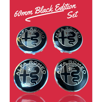 Alfa Romeo 60mm Black Edition Jant Göbeği Seti