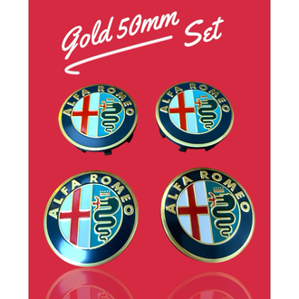 Alfa Romeo 50mm Gold Jant Göbeği Seti