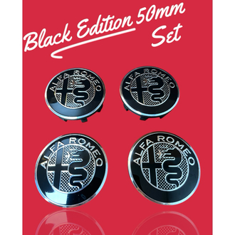 Alfa Romeo 50mm Black Edition Jant Göbeği Seti