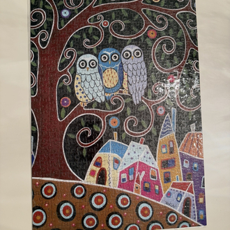 Puzzle tablo kuşlar
