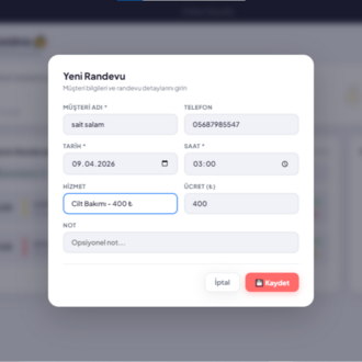 RandevuApp  - Randevu, Müşteri ve Kasa Yönetim Yazılımı (Aylık Ücret Yok!)
