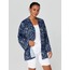 Alleggria Paula Siyah Zemin İndigo Çiçek Baskı Kimono E64804