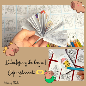 Capybara Boyama Sticker Kitapçığı