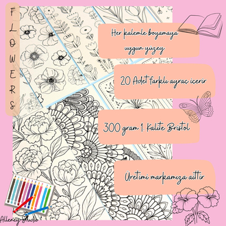 Flower Boyama Kitap Ayracı