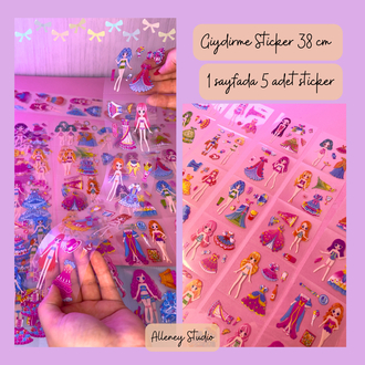 38 cm şeffaf giydirme Sticker seti