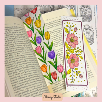 Flower Boyama Kitap Ayracı