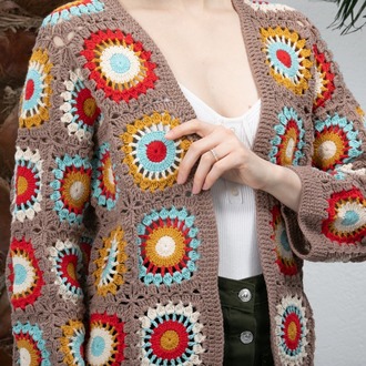 Zara motif kahverengi Örgü Hırka
