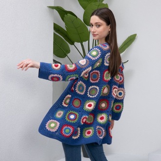 Zara motif lacivert Örgü Hırka