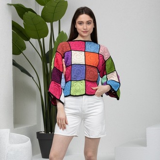 Patchwork Örgü Kazak