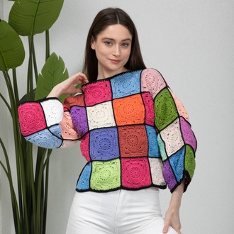 Patchwork Örgü Kazak