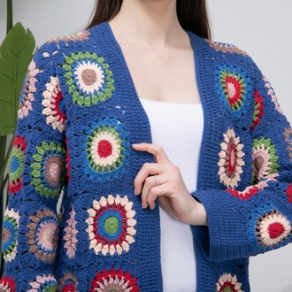 Zara motif lacivert Örgü Hırka