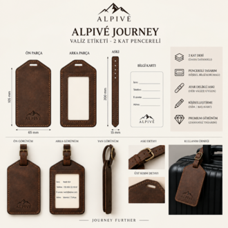 ALPIVÉ Journey – Kişiselleştirilebilir Deri Valiz Etiketi