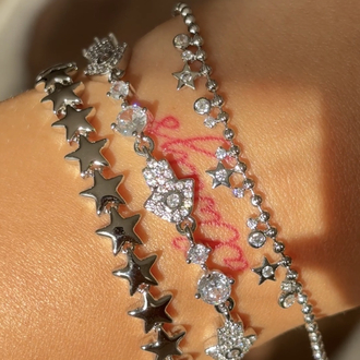 VİP yıldızlar charm bileklik silver