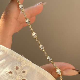 Xuping Swarovski oval taşlı tasarım bileklik