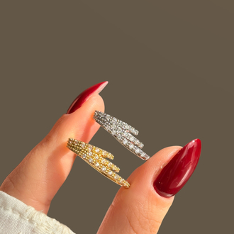 3lü görünüm taşlı earcuff
