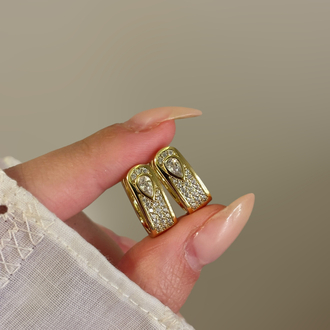 Minimal damla taşlı kuyum model küpe | 14K xupıng