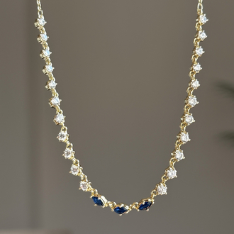 Markiz taşlı özel seri gerdanlık 14K