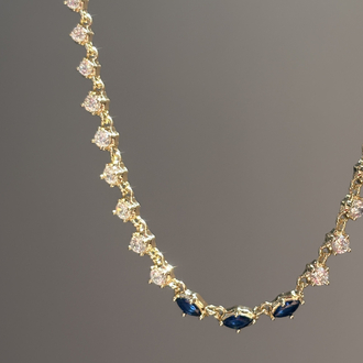 Markiz taşlı özel seri gerdanlık 14K