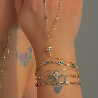 İthal mavi taşlı plaka bileklik