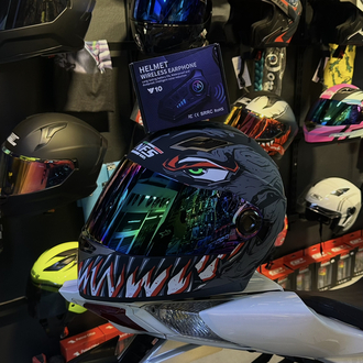 Kask + İnterkom + siyah vizör