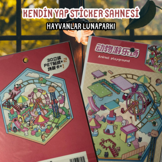 Hayvanlar Lunaparkı temalı sticker yapboz seti
