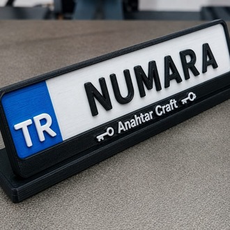 TR Plaka Tasarımlı Kişiselleştirilebilir Araç İçi Park Numaratörü