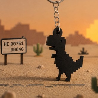 Pixel Dino Anahtarlık – Retro 8-Bit Dinozor Tasarımı