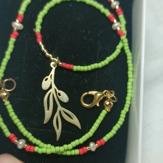Zeytin dalı gümüş kolye