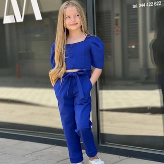 kız çocuk crop şık pantalonlu takım
