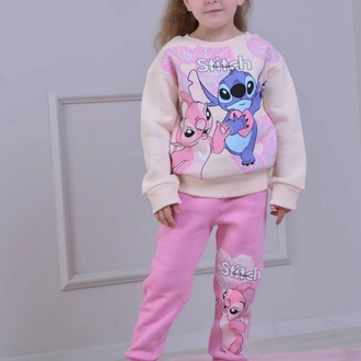 kız çocuk stitch üç iplik şardonlu kışlık takım
