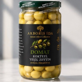 660 ml Olive Domat Kokteyl Yeşil Zeytin Doğal Fermente
