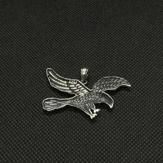 925 Ayar Gümüş Kartal Figürlü Erkek Kolye