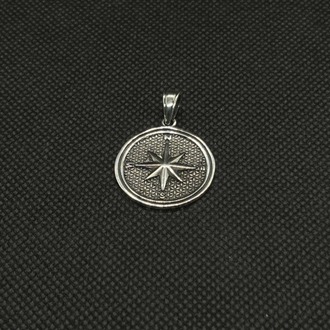 925 Ayar Gümüş Pusula (Compass) Erkek Kolye