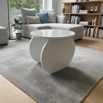 Modern Tasarım Orta Sehpa-Zigon Sehpa– Beyaz 50x44cm