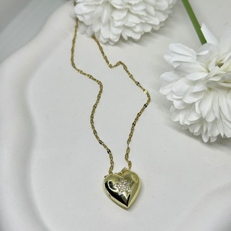 Gold Kalp Detaylı UXPING JEWELRY
