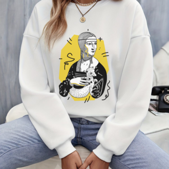 Leonardo Davinci Kakımlı Kadın Sweatshirt