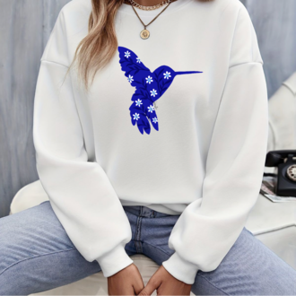 Nazar Boncuklu Kuş Tasarım Sweatshirt